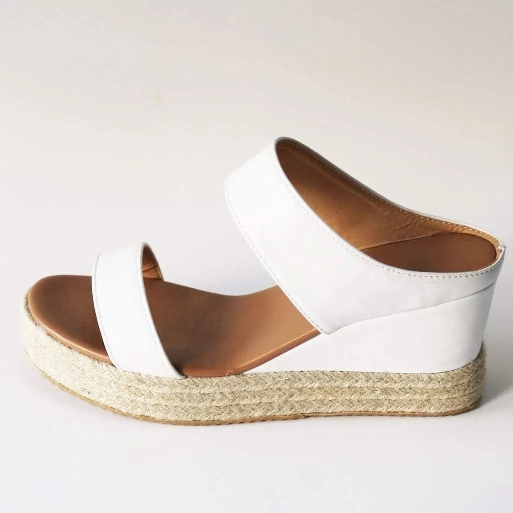 2025 Platform Sandals Women Fashion Wedges Sandals Casual Comfortable Mid Heels Open Toe Espadrilles Sandals Slip on Shoes Dressy Summer Flat