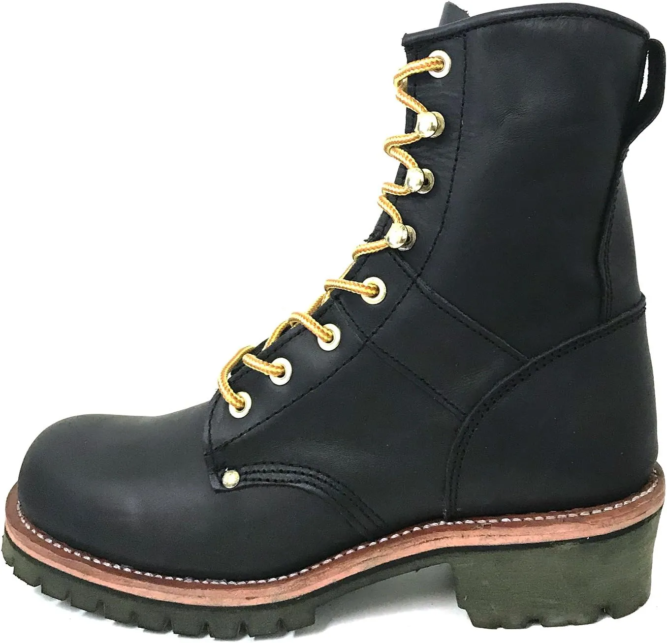 A1008S Men's Logger Boots 10" Full Grain Leather Oil Resistant Work Boots Black/Brown