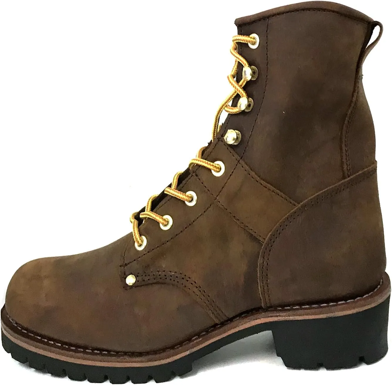 A1008S Men's Logger Boots 10" Full Grain Leather Oil Resistant Work Boots Black/Brown