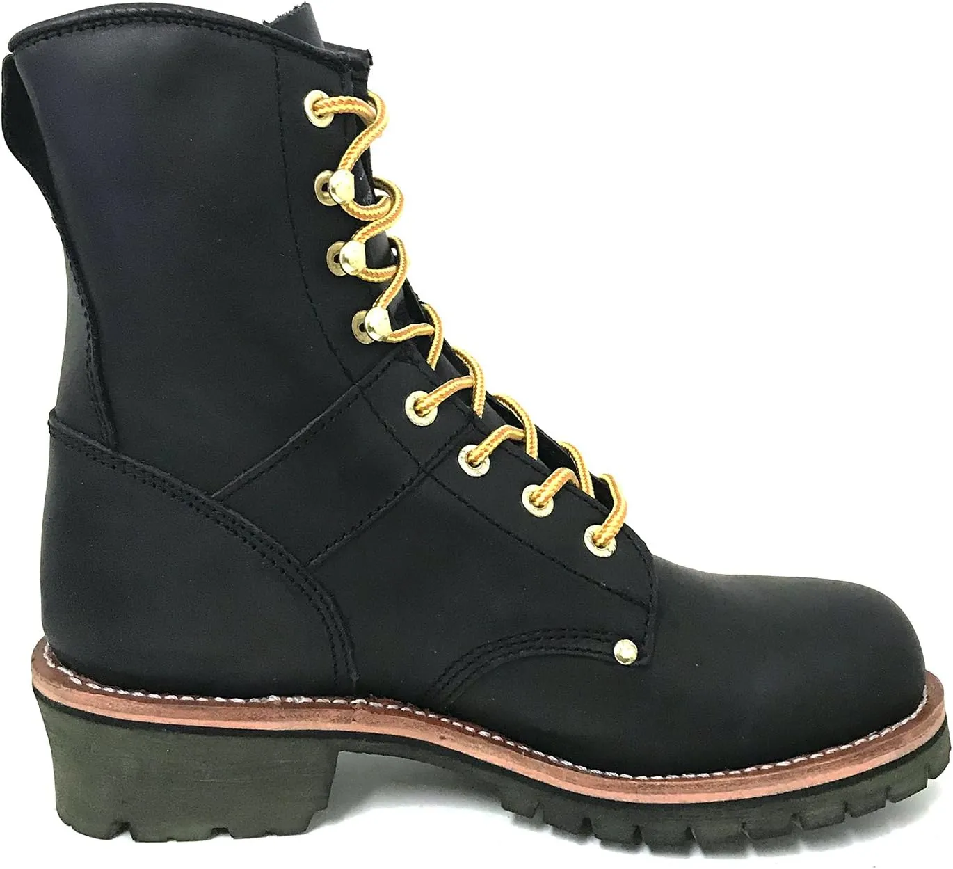 A1008S Men's Logger Boots 10" Full Grain Leather Oil Resistant Work Boots Black/Brown