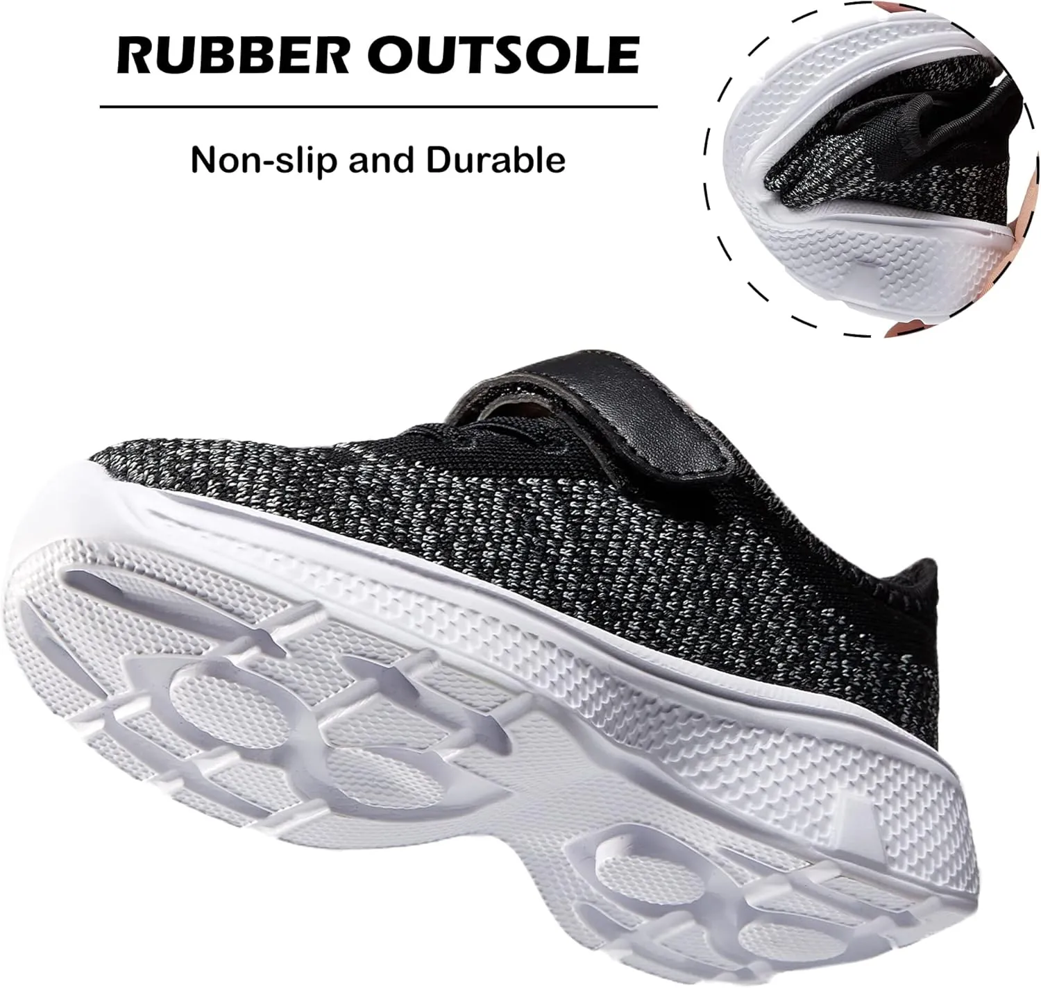 adituo Toddler/Little Kid Boys Girls Lightweight Breathable Sneakers Strap Athletic Runing Walking Sports Shoes