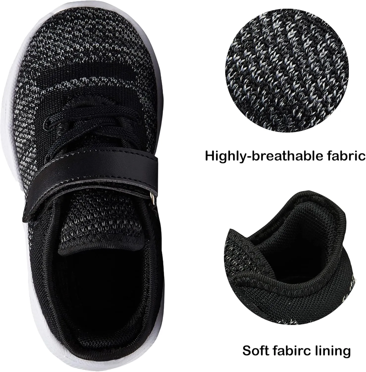 adituo Toddler/Little Kid Boys Girls Lightweight Breathable Sneakers Strap Athletic Runing Walking Sports Shoes