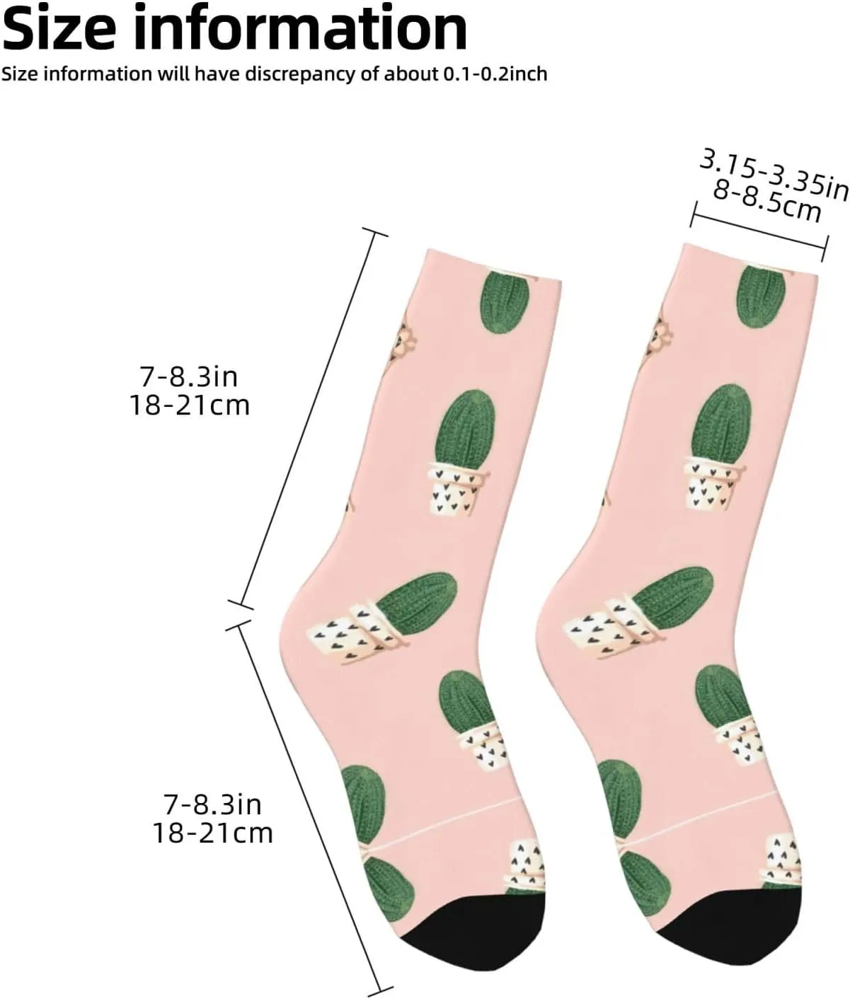 Adult Socks, Cactus Print Winter Warm Wool Socks for Women, Soft Cozy Socks, Knit Boots Socks for Men