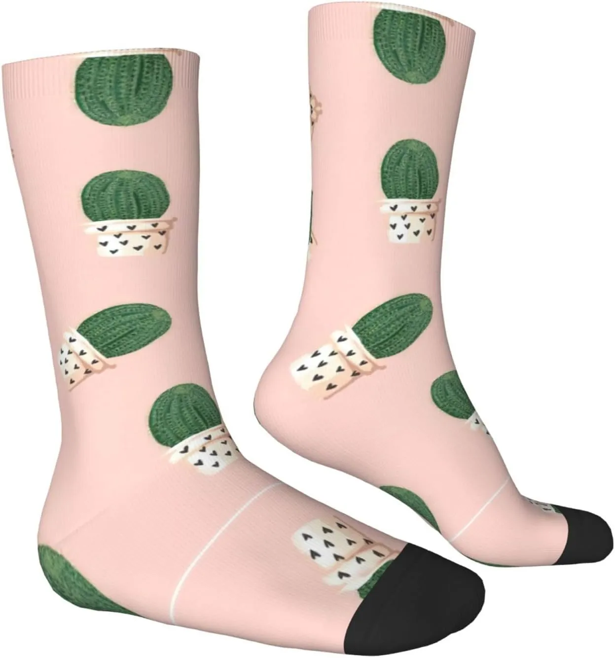 Adult Socks, Cactus Print Winter Warm Wool Socks for Women, Soft Cozy Socks, Knit Boots Socks for Men
