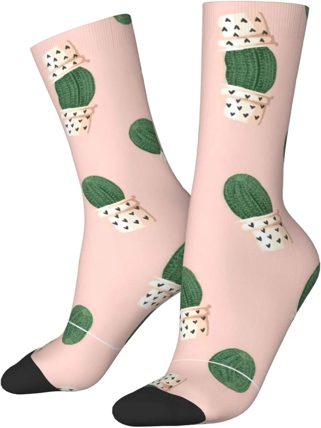 Adult Socks, Cactus Print Winter Warm Wool Socks for Women, Soft Cozy Socks, Knit Boots Socks for Men