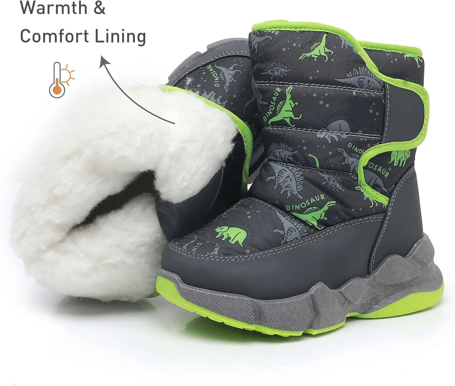Ahannie Kids Toddler Snow Boots Boys Girls Winter Boots Insulated Warm Outdoor Shoes(Toddler/Little Kid)