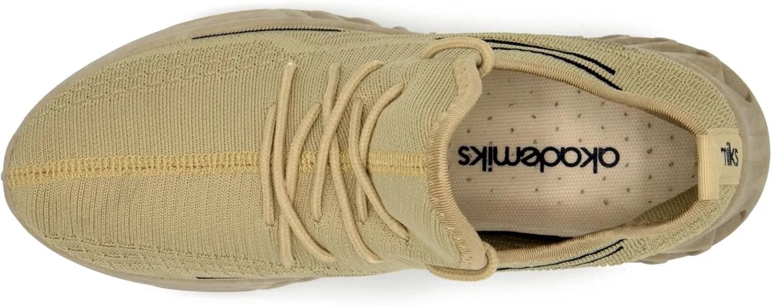 AKADEMIKS Men's Fit Knit Jogger Sneakers, Breathable Running Shoes for Athletic and Casual Wear