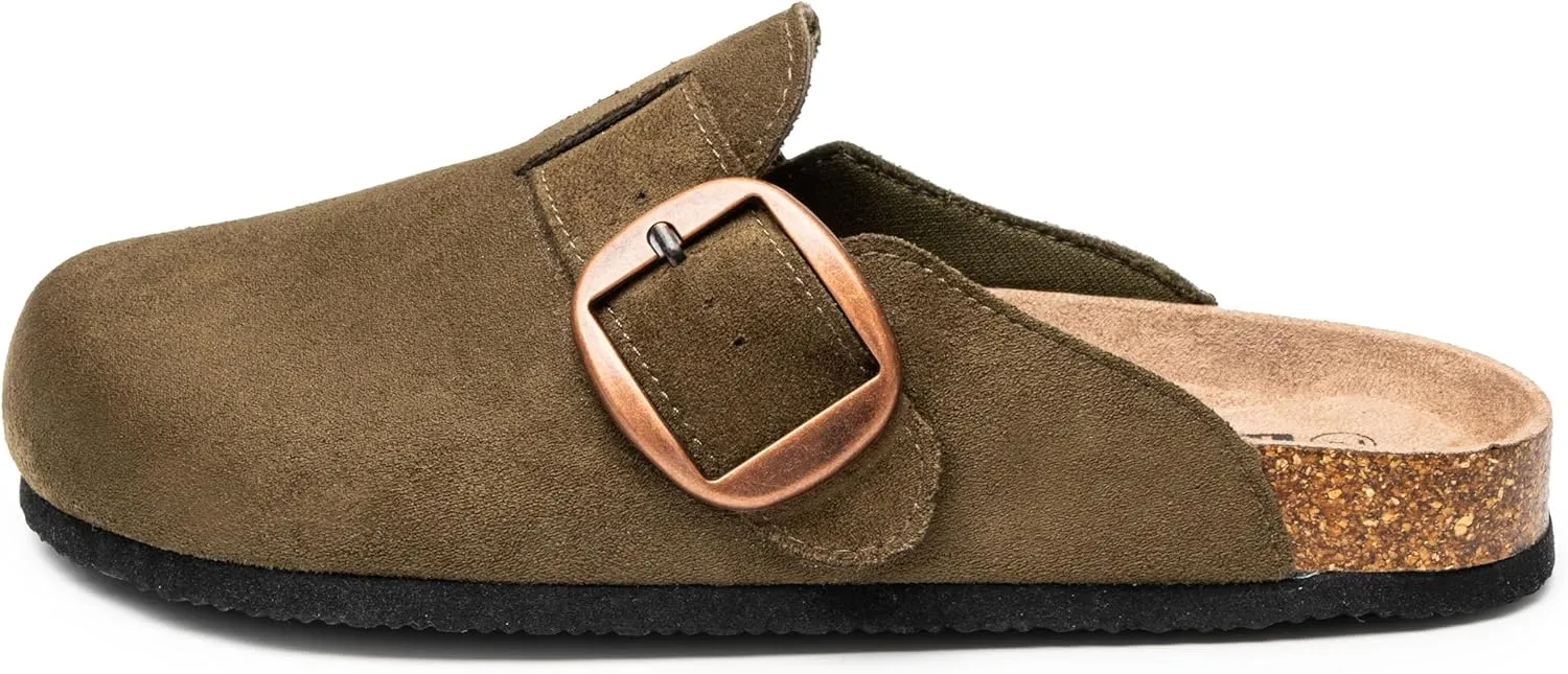 Alpine Swiss Edith Womens Clogs Cork Footbed Slippers Mules Slip On Potato Shoes