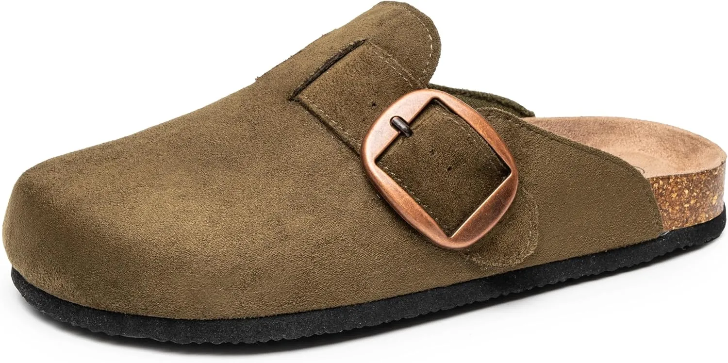 Alpine Swiss Edith Womens Clogs Cork Footbed Slippers Mules Slip On Potato Shoes