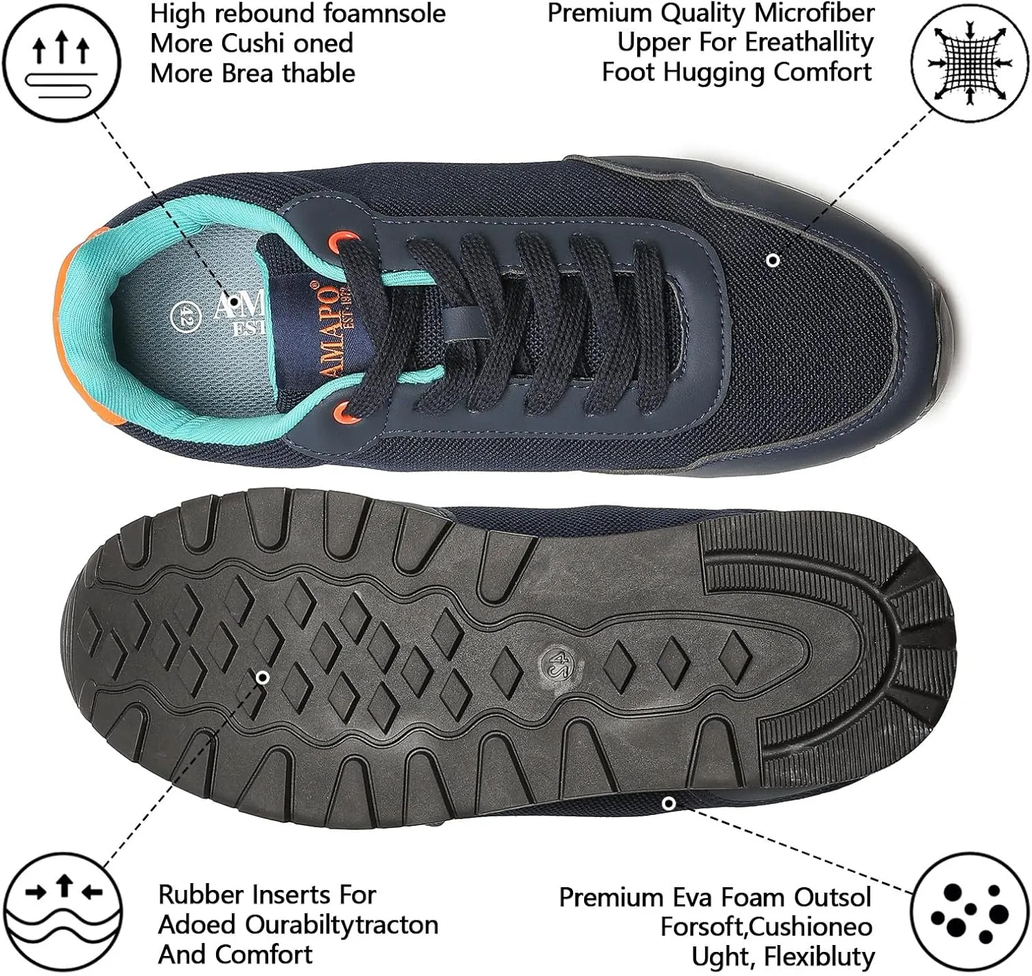 AMAPO Men's Retro Style Low Profile Sneaker Espadrilles