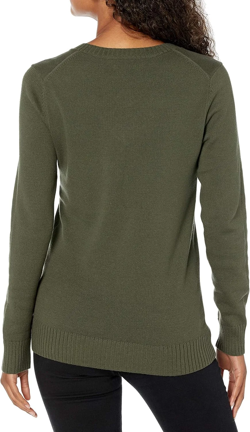 Amazon Essentials Women's 100% Cotton Long-Sleeve V-Neck Sweater