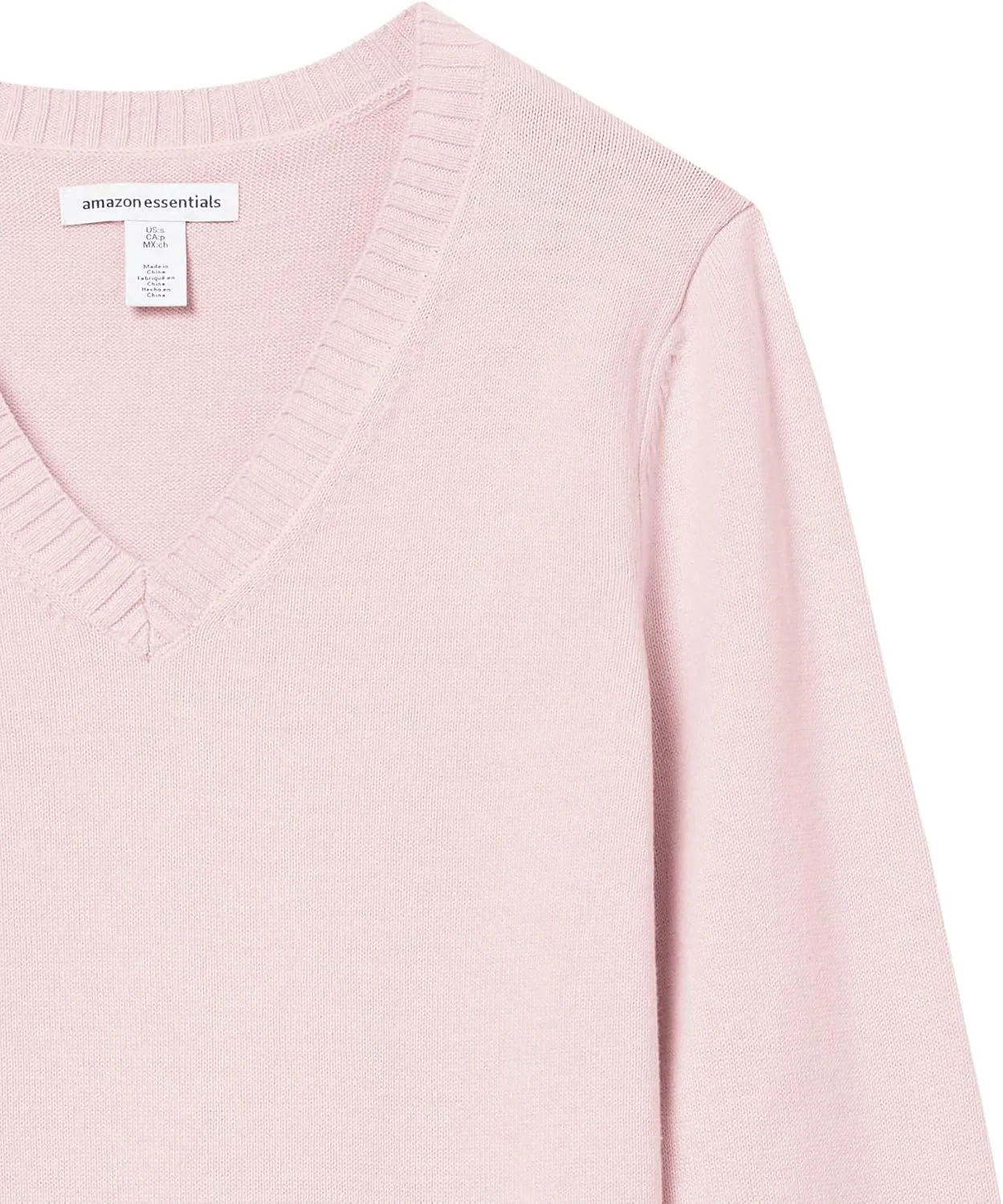 Amazon Essentials Women's 100% Cotton Long-Sleeve V-Neck Sweater