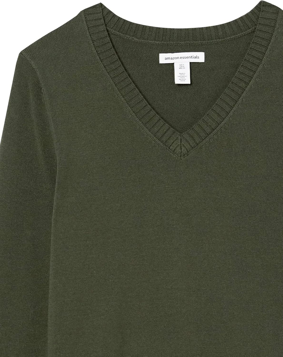 Amazon Essentials Women's 100% Cotton Long-Sleeve V-Neck Sweater