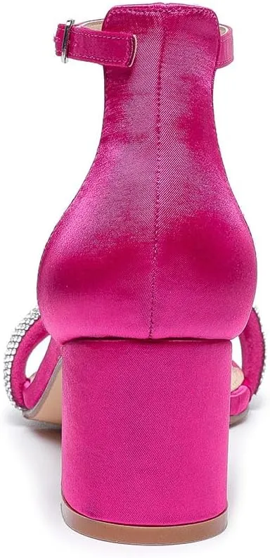 Amoji Women's 2.5 Inch Low Heel Ankle Strap Dressy Sandals 301