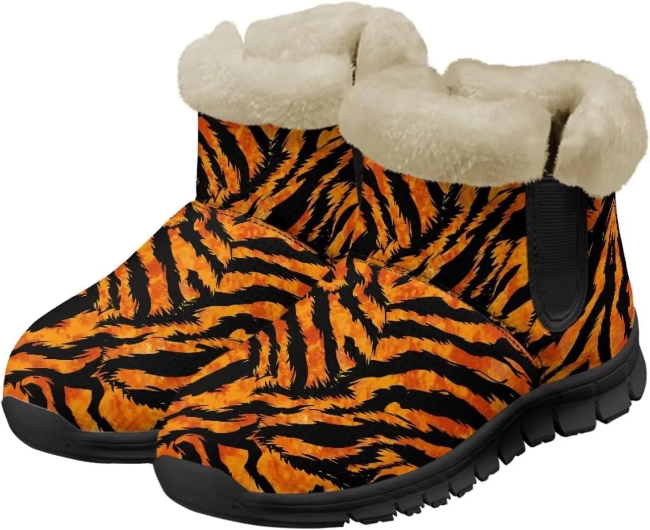 Ankle Booties for Women Anti Slip Snow Boots Fuzzy Fleece House Bootie Comfy Warm Winter Shoes