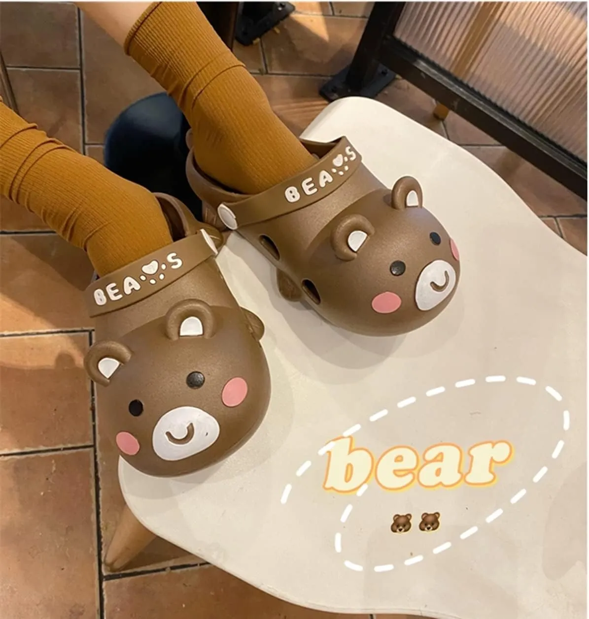 Aoakva Kawaii Slippers Kawaii Clogs Mules for Girls Women Cute Bunny Summer Shower Slippers Non-Slip Beach Shoes PVC Soft Durable