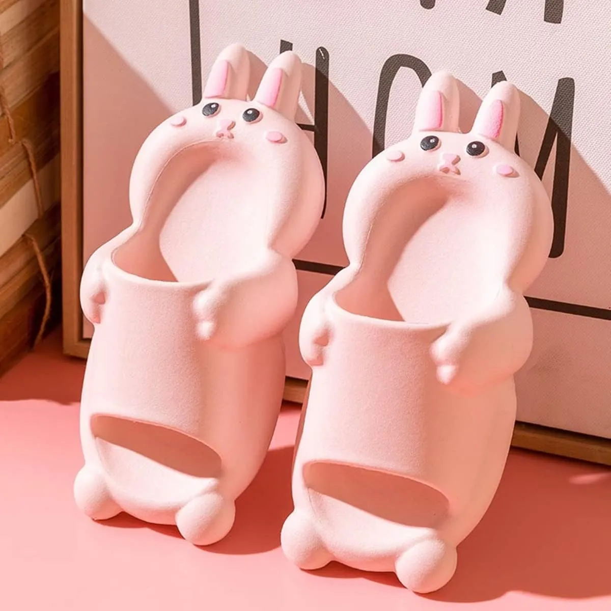 Aoakva Kawaii Slippers Kawaii Clogs Mules for Girls Women Cute Bunny/Bear Summer Shower Slippers Non-Slip Beach Shoes EVA Soft