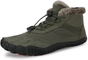 Asifn Mens Hiking Barefoot Boots Winter Outdoor Snow Shoes Casual Warm Cotton Shoes Non-slip Minimalist Sneakers
