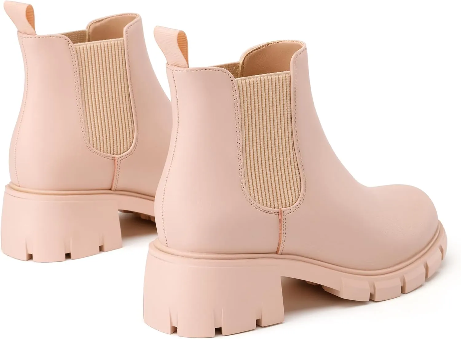 Athlefit Girls Ankle Boots Kids Comfortable Slip on Lug Sole Chelsea Booties for Toddler Little Kid Big Kids