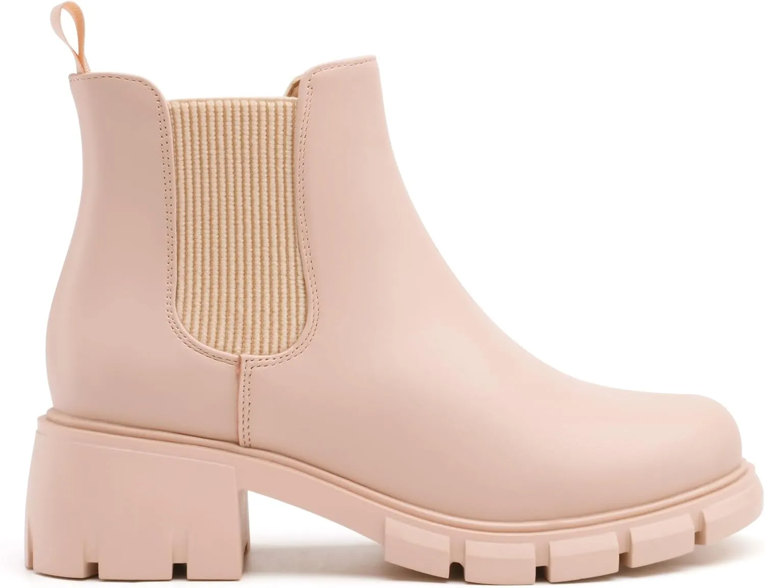 Athlefit Girls Ankle Boots Kids Comfortable Slip on Lug Sole Chelsea Booties for Toddler Little Kid Big Kids