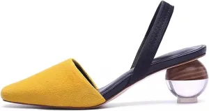 Axellion Mule Slipper for Women, Abnormal Heel Sandals Round Toe Mule Shoes Spherical Sandal Slides for Party Evening