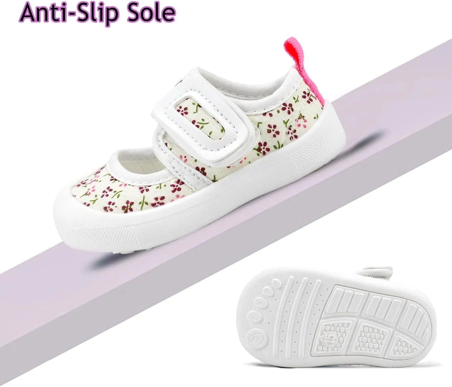 Baby Girl Canvas Sneakers Toddler Girl Mary Jane Flats Non-Slip Casual School Uniform Loafers Dress Shoe