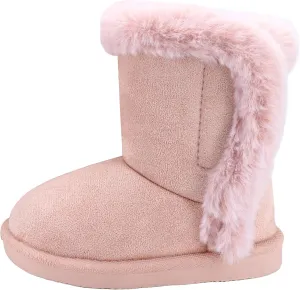 Baby Girls Winter Boots Toddler Kid Fashion Fur Lined Lightweight Warm Snow Boots for Everyday Wear