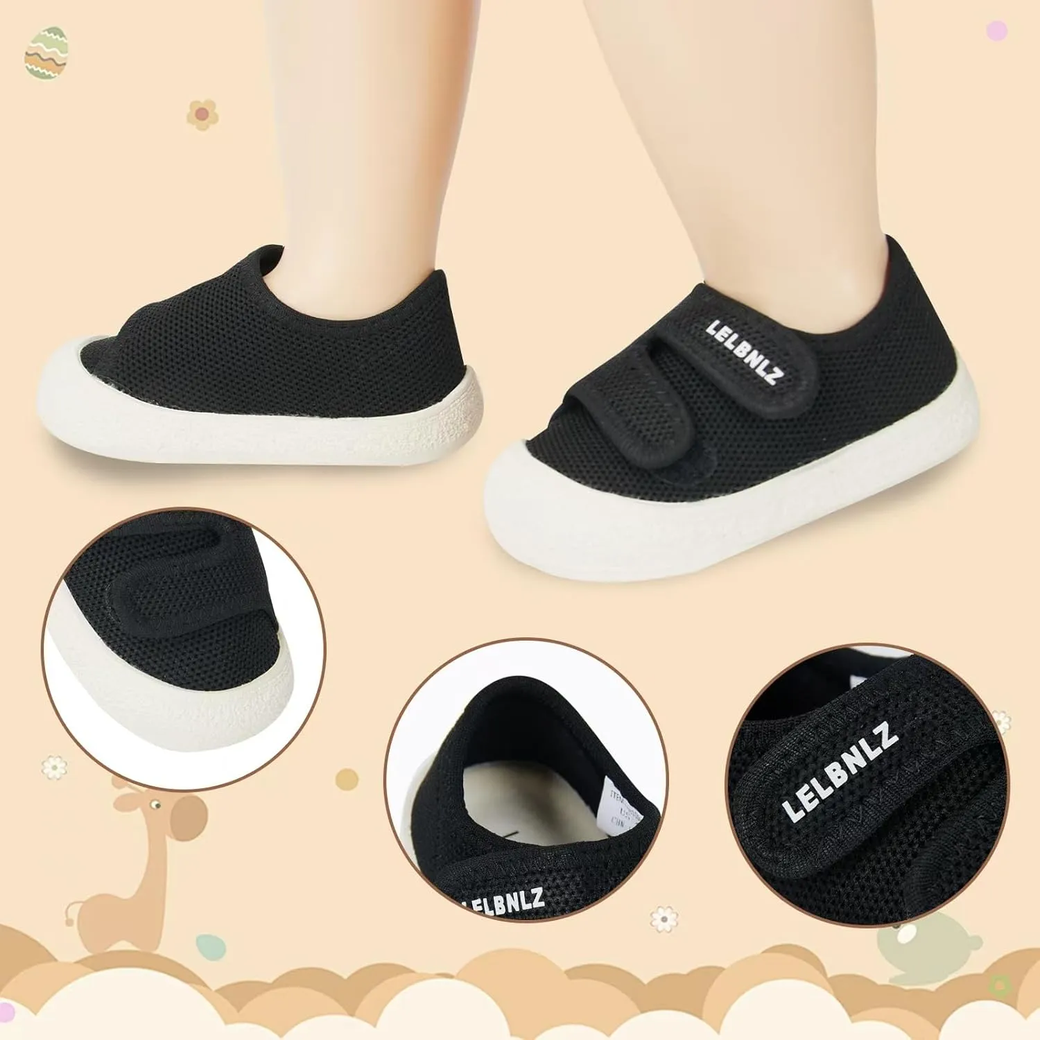 Baby Shoes Boys Girls First Walking Lightweight Non-Slip Toddler Sneakers Infant Tennis Shoes 6 9 12 18 20 24 Months