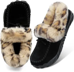 BARERUN Womens Moccasin Snow Boots Warm Winter Boots Ankle Boots for Women Outdoor Fur Lined Womens Shoes Slippers