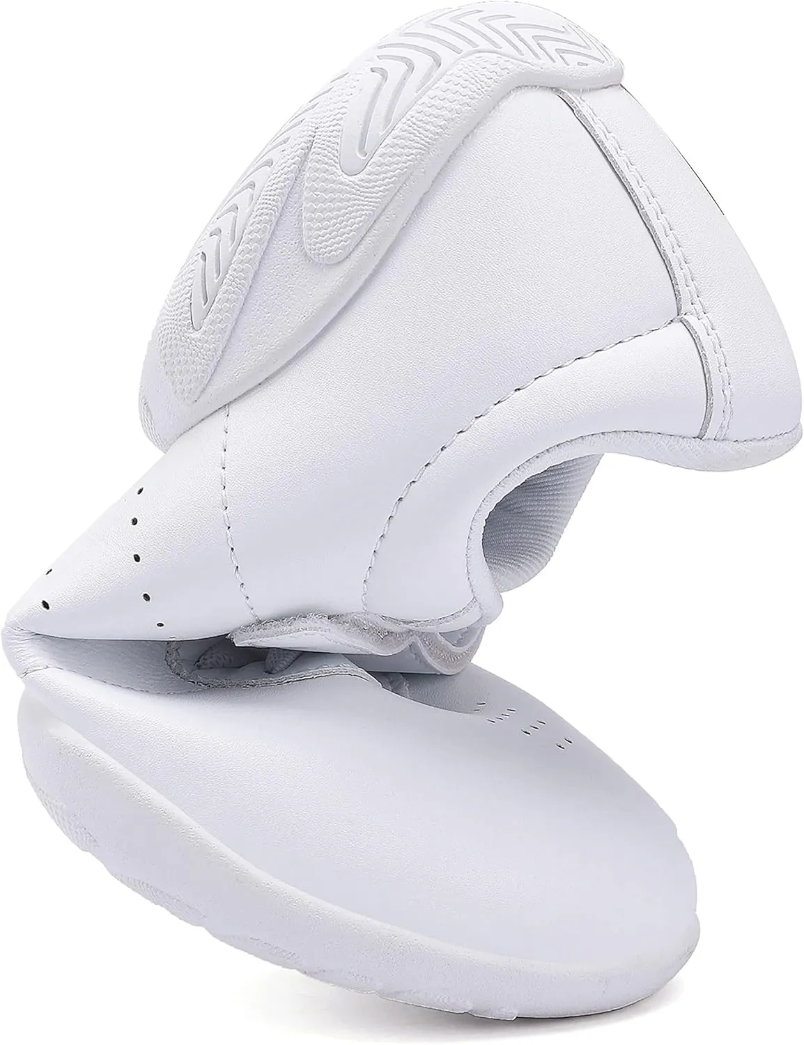 BAXINIER Girls White Cheerleading Dance Shoes Athletic Training Tennis Breathable Youth Competition Cheer Sneakers