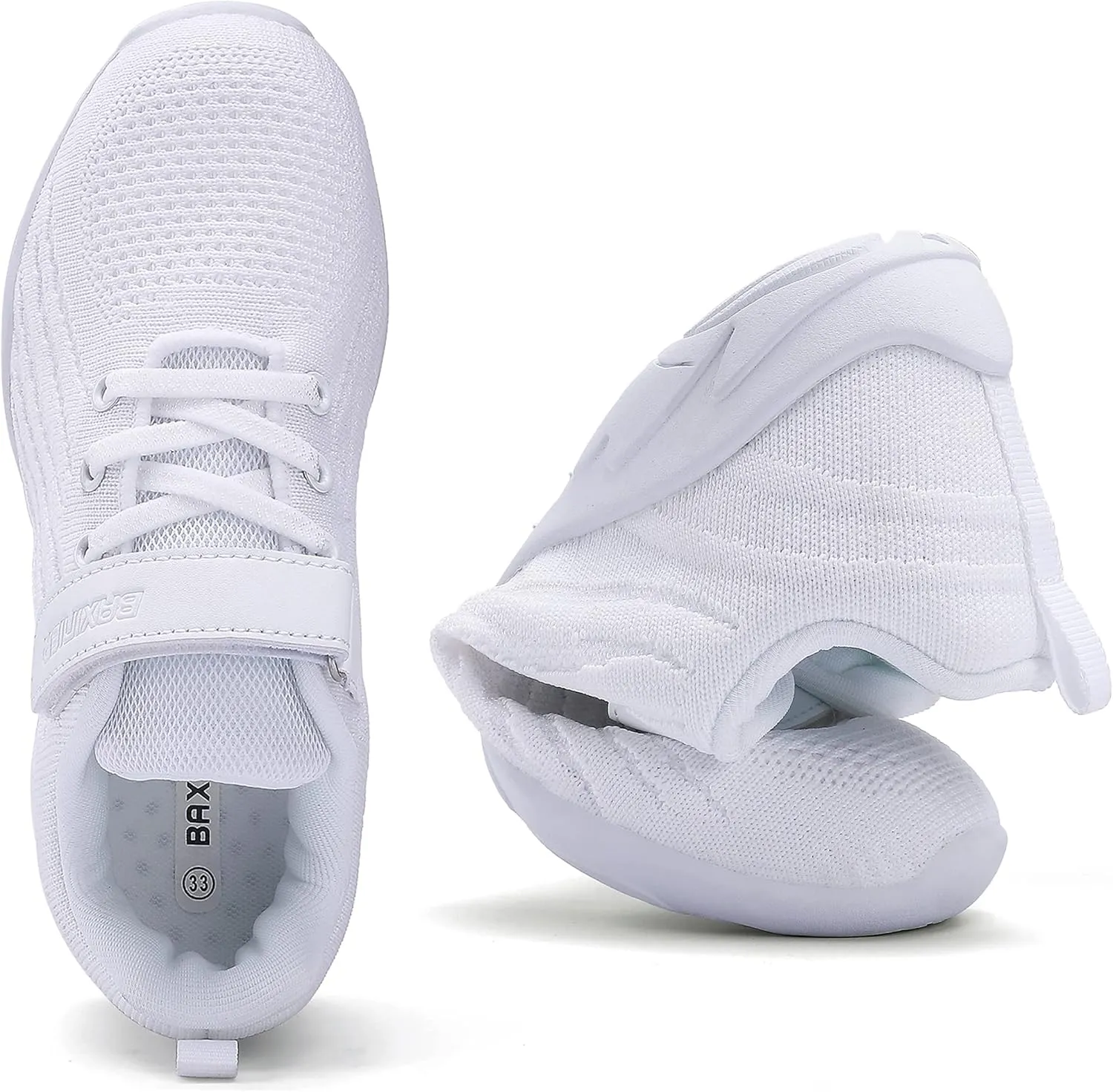 BAXINIER Girls White Cheerleading Shoes Breathable Youth Cheer Competition Sneakers Athletic Training Dance Tennis Walking Shoes