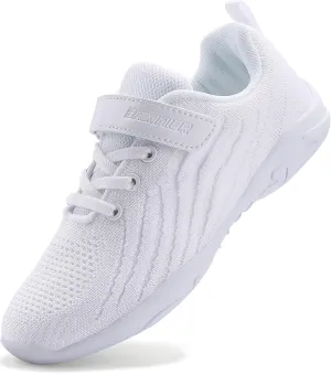 BAXINIER Girls White Cheerleading Shoes Breathable Youth Cheer Competition Sneakers Athletic Training Dance Tennis Walking Shoes