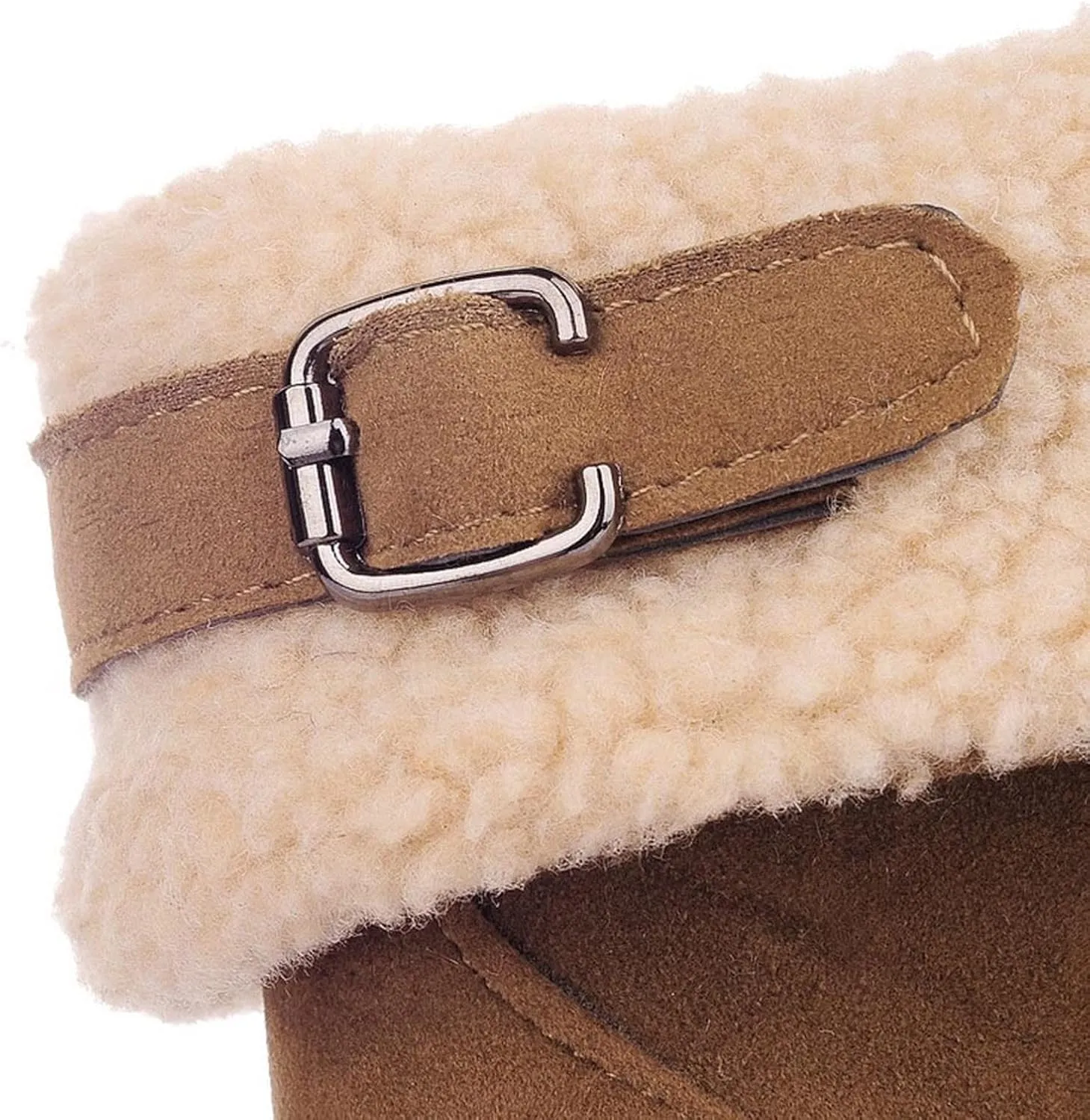 Bcshiye Women Winter Snow Boots Cold Weather with Fur Warm Outdoor Lace up Boots Chunky High Heel Ankle Booties Shoes