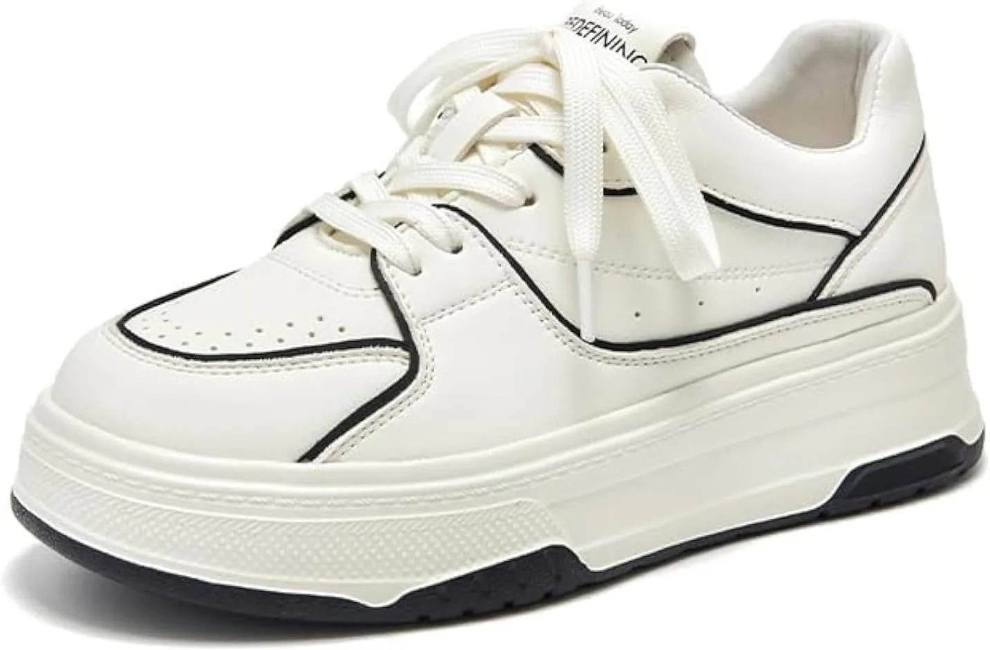 BEAU TODAY Women's Fashion Sneakers, Chunky Platform Sneakers for Women, Casual Lace Up Non-Slip Walking Shoes, Comfortable Running Shoes for Women