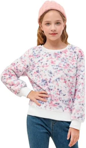 BesserBay Girls Winter Warm Fuzzy Sweater Cozy Sherpa Fleece Soft Pullover Sweatshirt 6-14 Years
