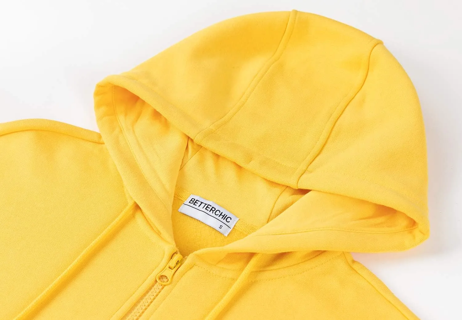 BETTERCHIC Women's Hooded Sweatshirt Casual Soft Brushed Fleece Hoody Drop Shoulder Full Zip Up Hoodie Size S-2XL