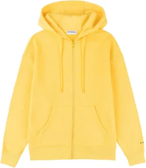 BETTERCHIC Women's Hooded Sweatshirt Casual Soft Brushed Fleece Hoody Drop Shoulder Full Zip Up Hoodie Size S-2XL