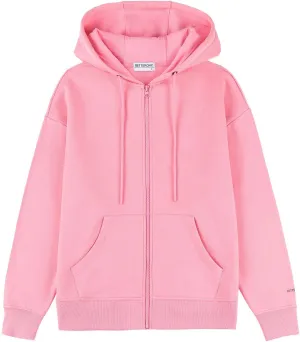 BETTERCHIC Women's Hooded Sweatshirt Casual Soft Brushed Fleece Hoody Drop Shoulder Full Zip Up Hoodie Size S-2XL