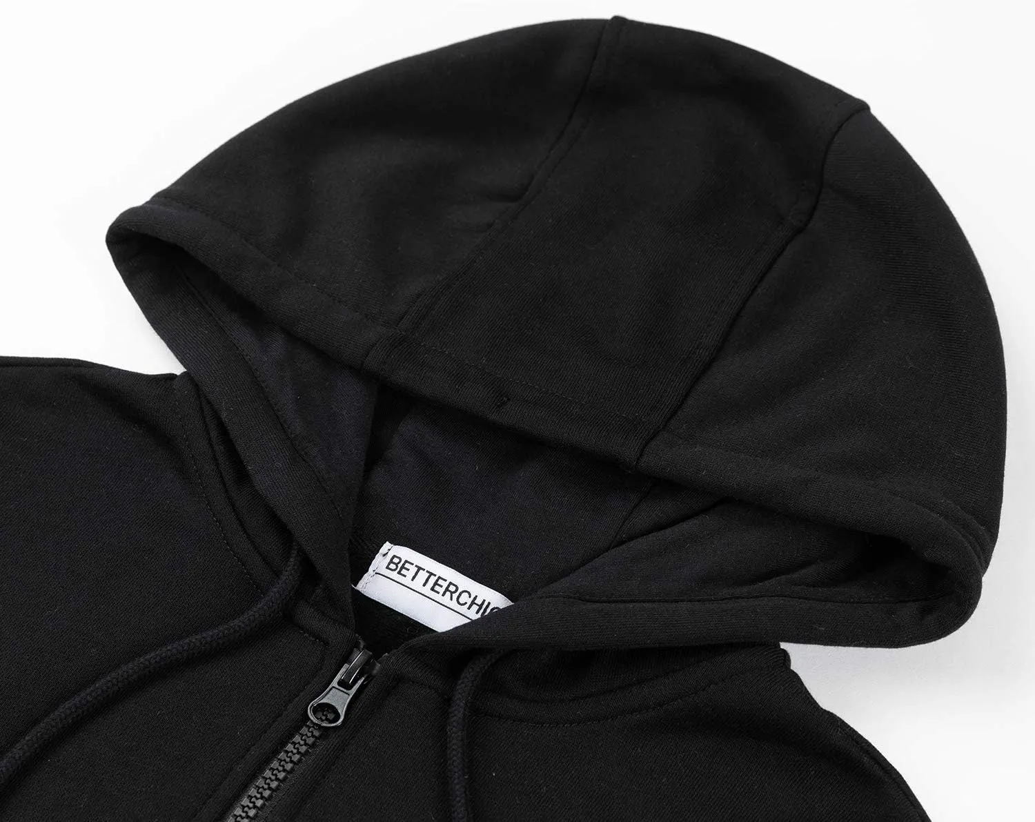 BETTERCHIC Women's Hooded Sweatshirt Casual Soft Brushed Fleece Hoody Drop Shoulder Full Zip Up Hoodie Size S-2XL