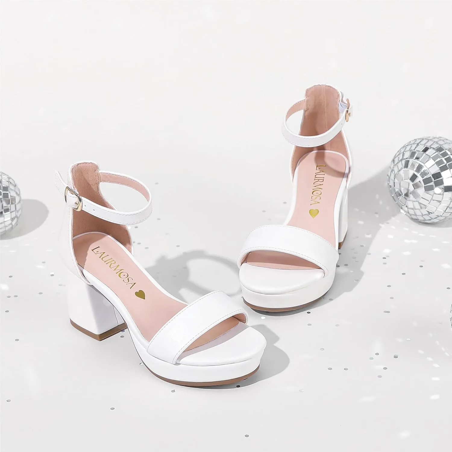 Big Girls High Heels Sandals Round Open Toe Kids Dress Shoes Pageant Flower Girl Shoes Wedding Party Ankle Strap Pumps for Little Big Kids