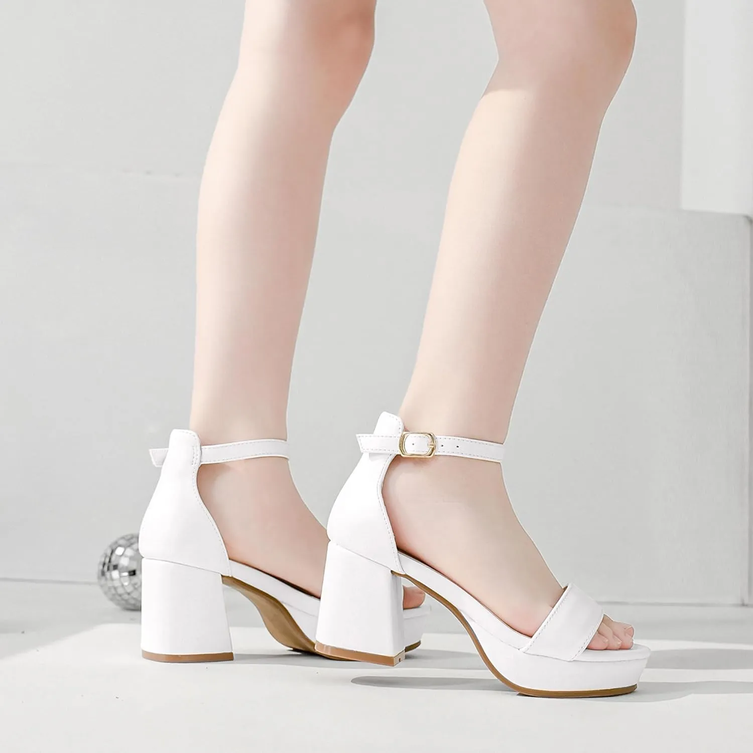 Big Girls High Heels Sandals Round Open Toe Kids Dress Shoes Pageant Flower Girl Shoes Wedding Party Ankle Strap Pumps for Little Big Kids