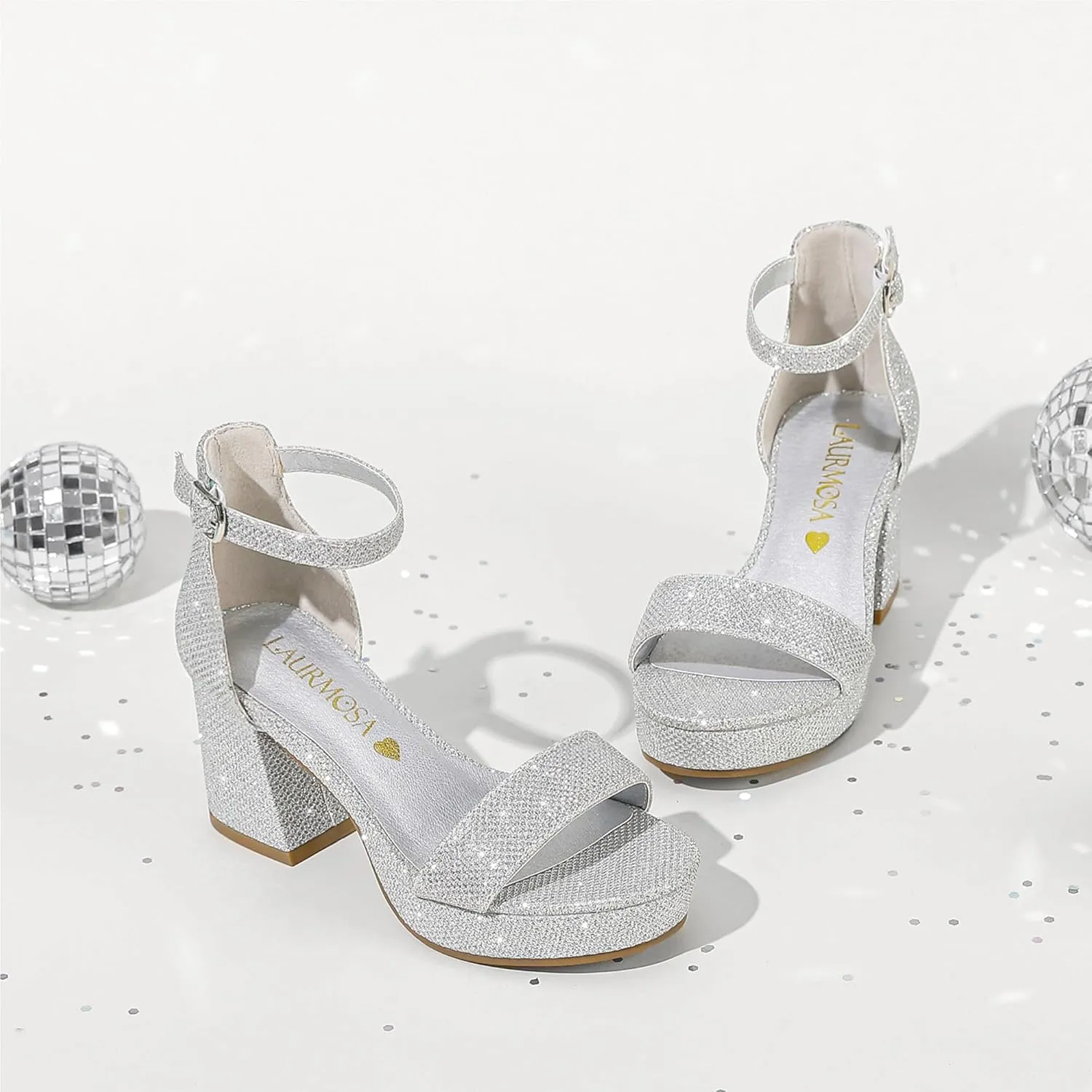 Big Girls High Heels Sandals Round Open Toe Kids Dress Shoes Pageant Flower Girl Shoes Wedding Party Ankle Strap Pumps for Little Big Kids