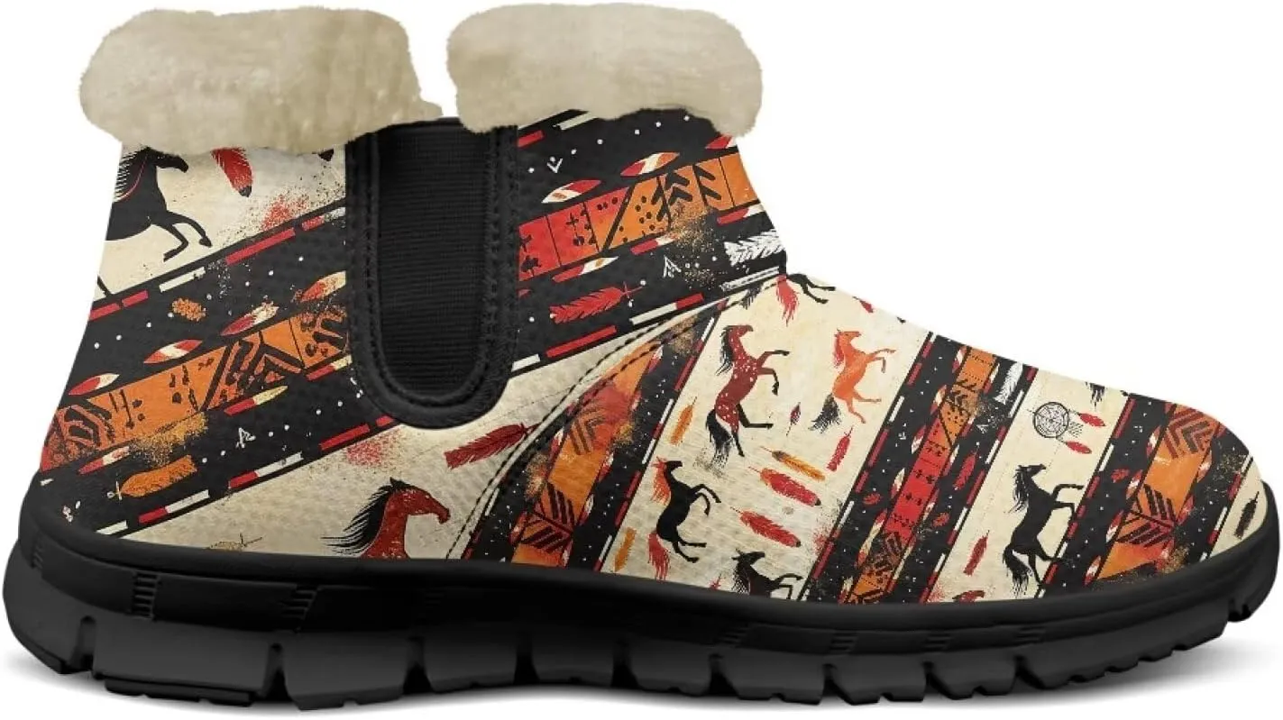 Binienty Snow Boots for Women Anti-Slip Fur Fleece Lined Ankle Boot Winter Boots Outdoor