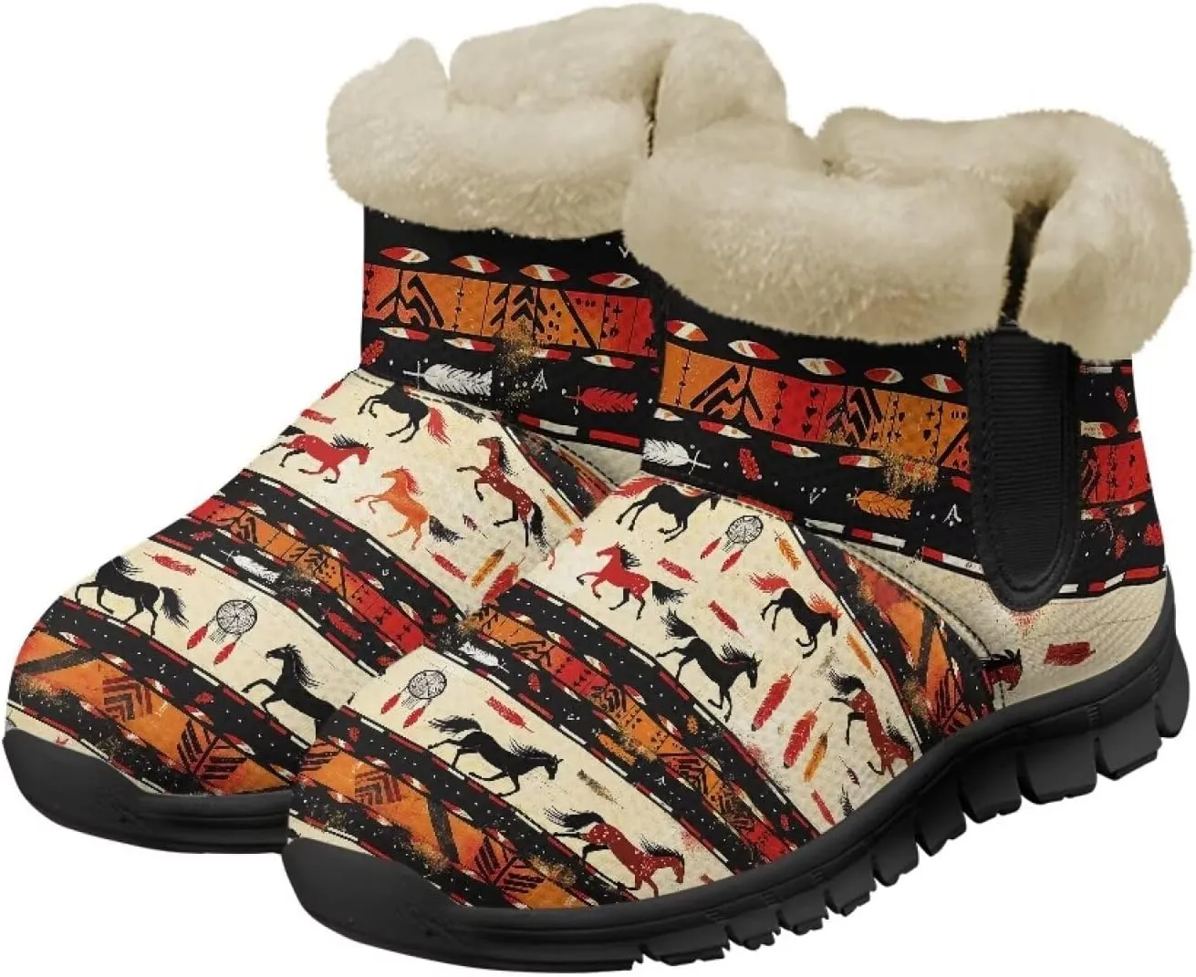 Binienty Snow Boots for Women Anti-Slip Fur Fleece Lined Ankle Boot Winter Boots Outdoor