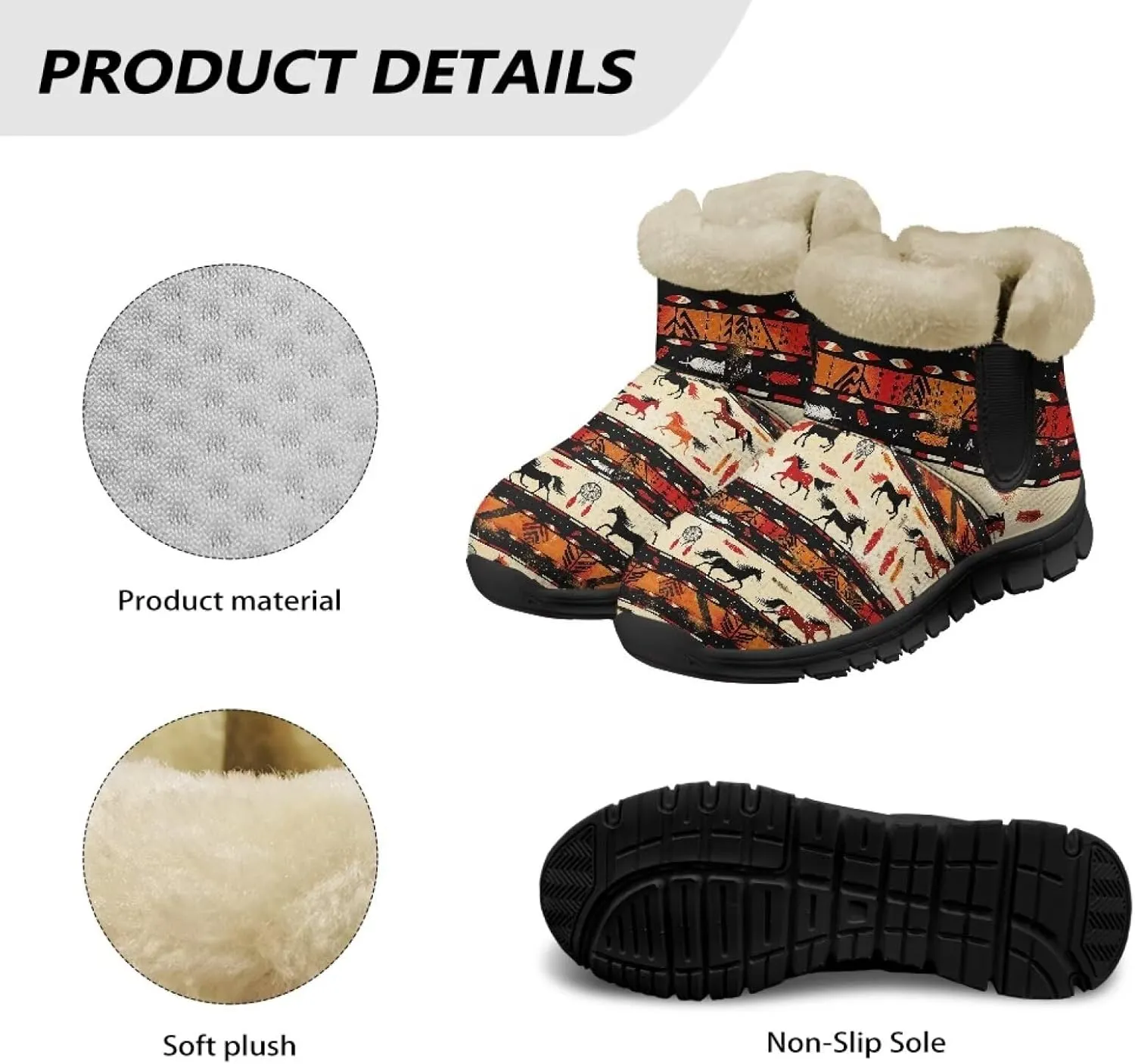 Binienty Snow Boots for Women Anti-Slip Fur Fleece Lined Ankle Boot Winter Boots Outdoor