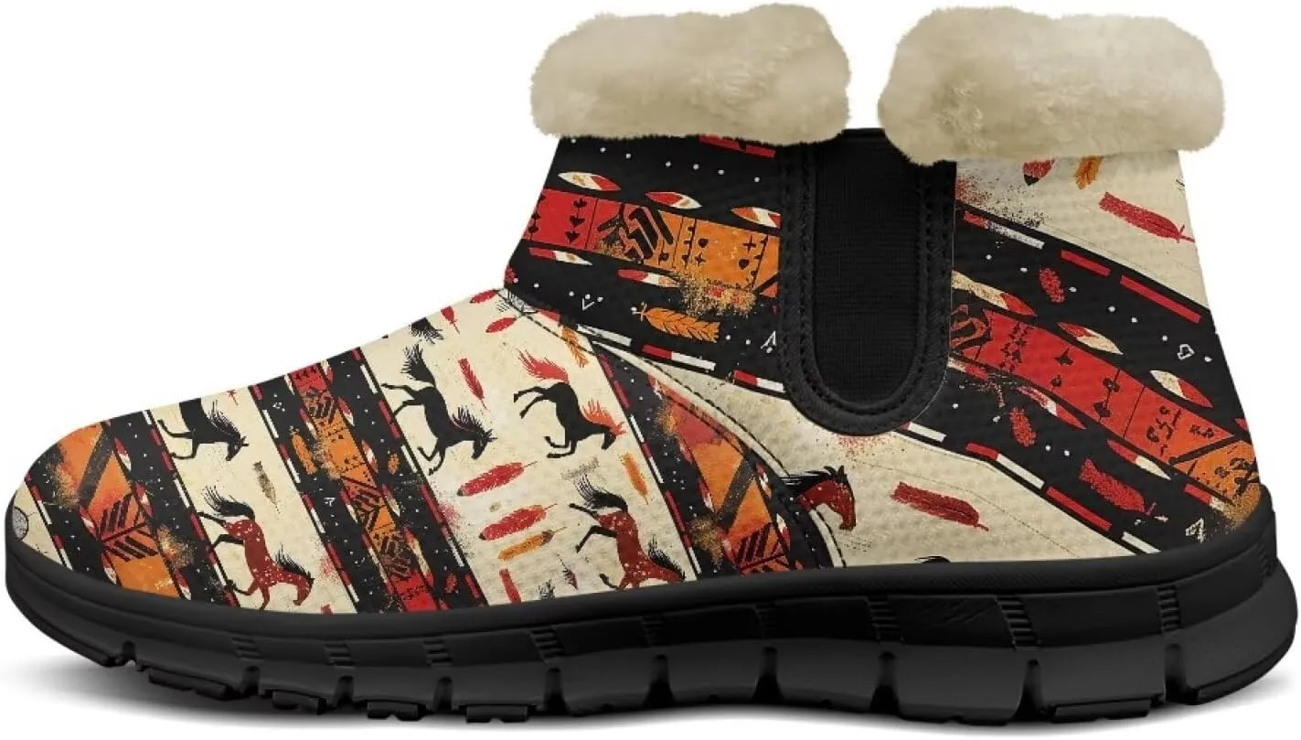 Binienty Snow Boots for Women Anti-Slip Fur Fleece Lined Ankle Boot Winter Boots Outdoor