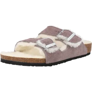 Birkenstock Arizona Shearling Kids Suede Sandals Faded Purple