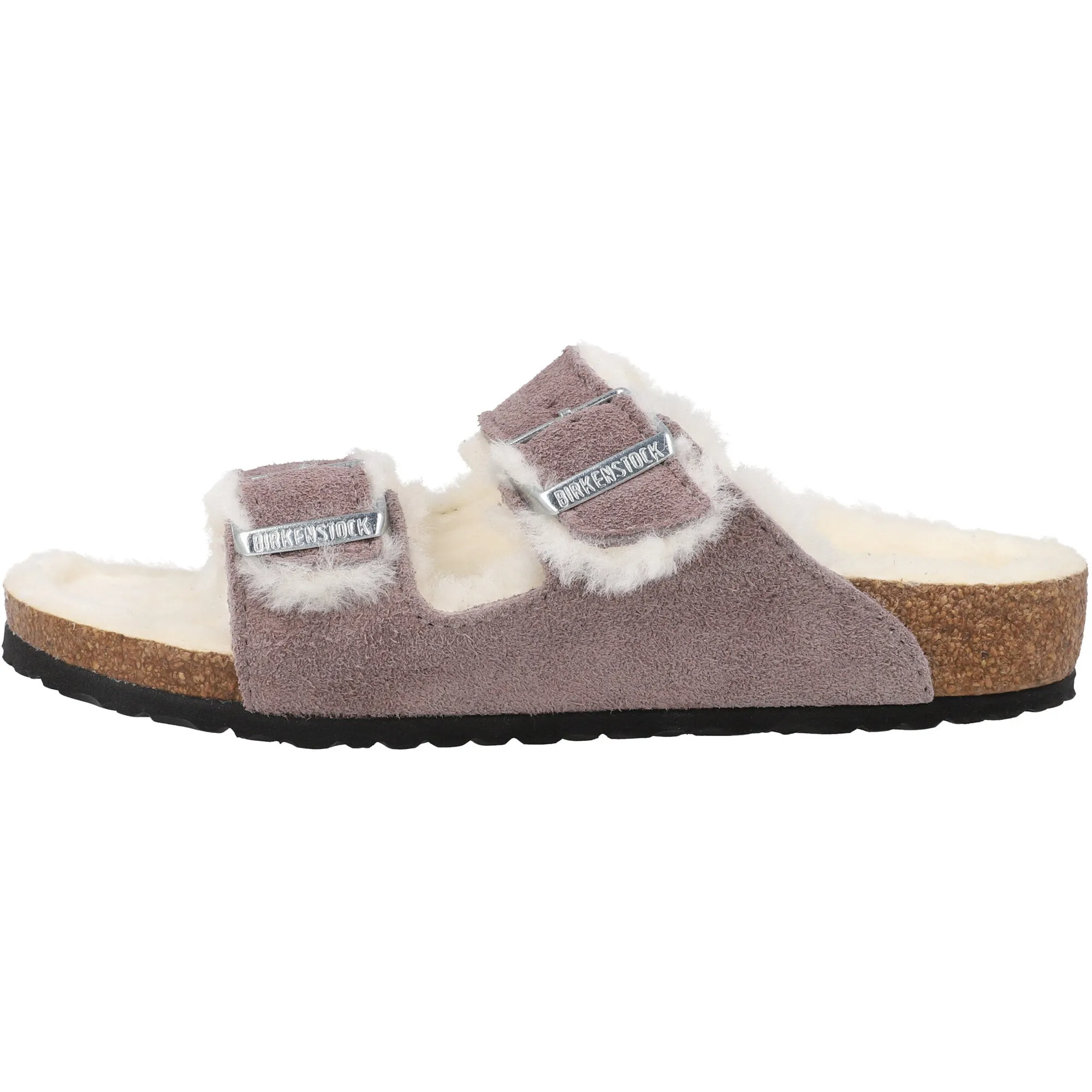 Birkenstock Arizona Shearling Kids Suede Sandals Faded Purple