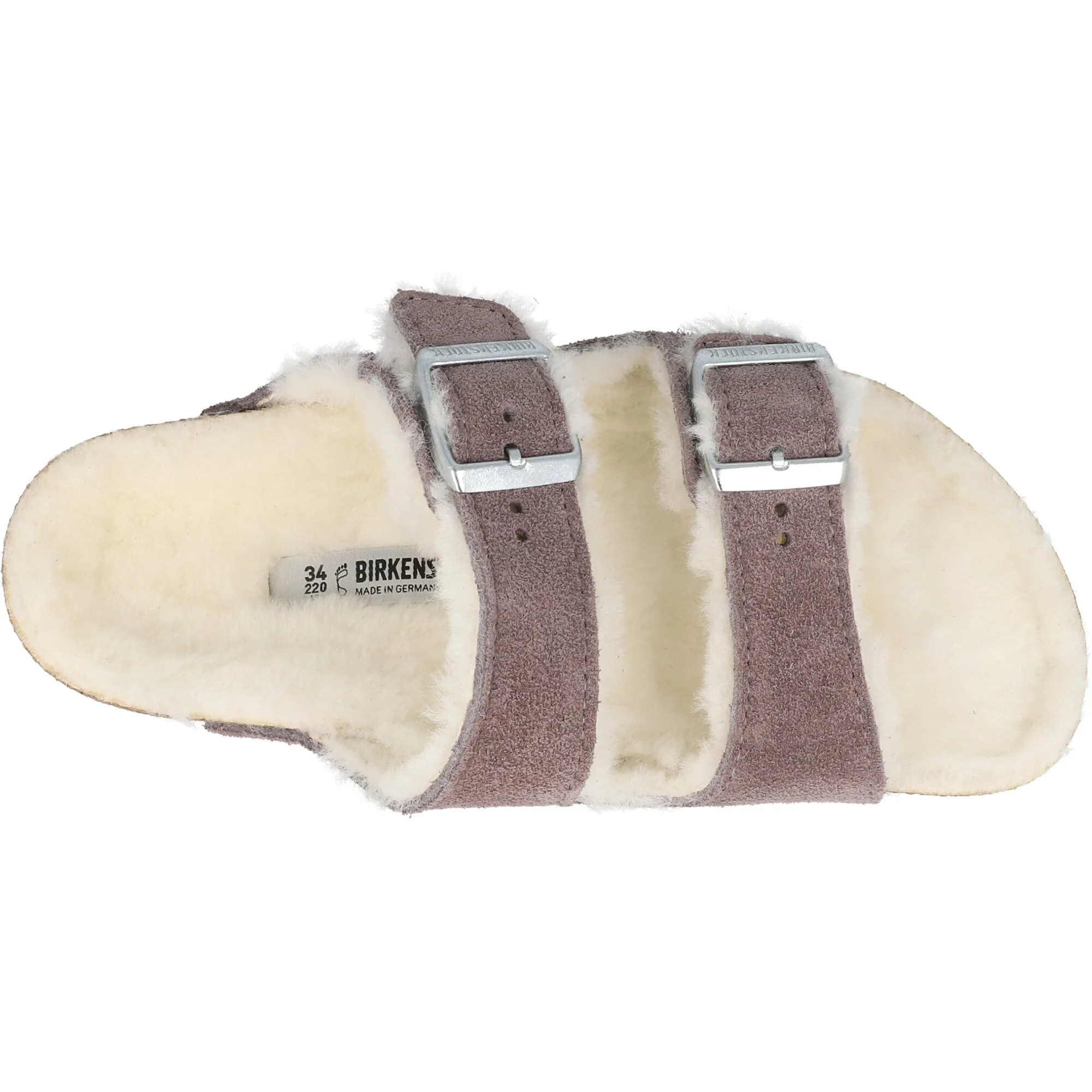 Birkenstock Arizona Shearling Kids Suede Sandals Faded Purple