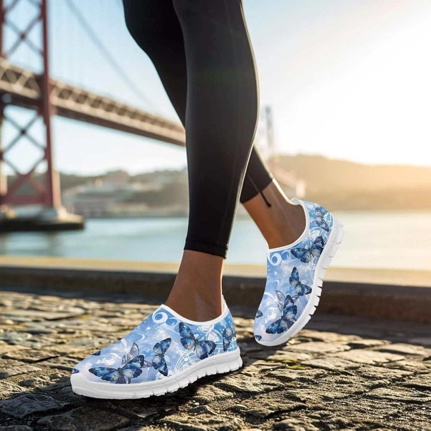 Biyejit Lightweight Shoes Slip on Sneakers for Women with Flexible Outsole Loafers Women Footwear Sockless Wear Flats